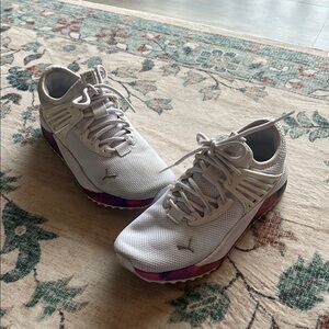 Puma White and Purple Sneakers